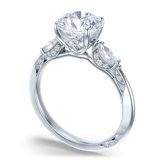 Round 3-Stone Engagement Ring