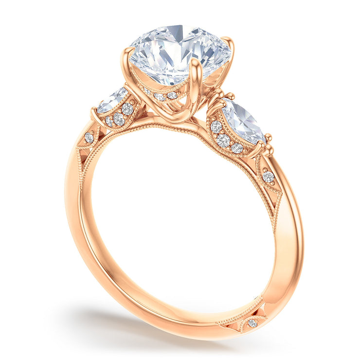 Round 3-Stone Engagement Ring