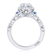 Pear 3-Stone Engagement Ring with Blue Sapphire