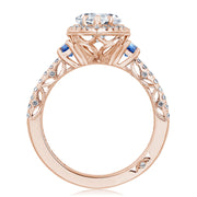 Pear 3-Stone Engagement Ring with Blue Sapphire