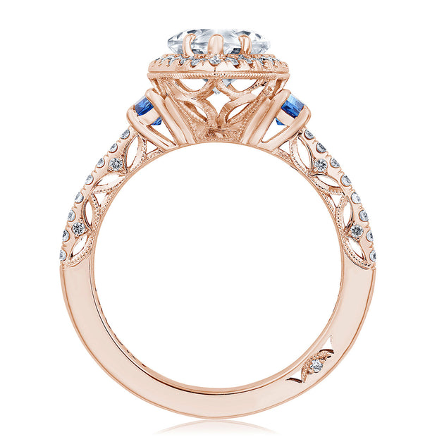 Pear 3-Stone Engagement Ring with Blue Sapphire