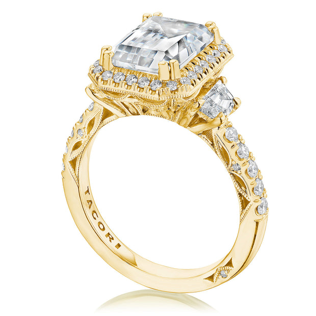 Emerald 3-Stone Engagement Ring