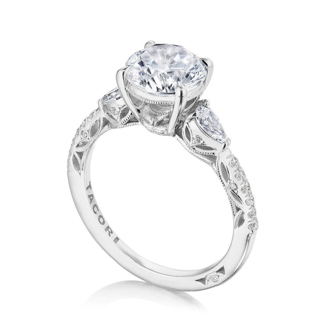 Round 3-Stone Engagement Ring