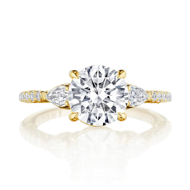 Round 3-Stone Engagement Ring