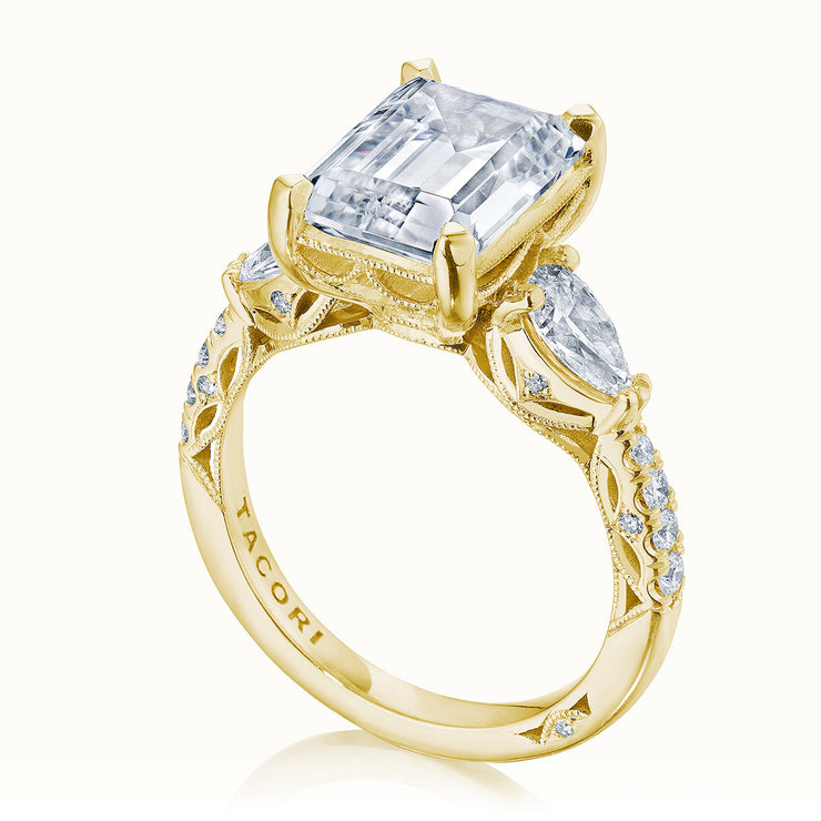 Emerald 3-Stone Engagement Ring