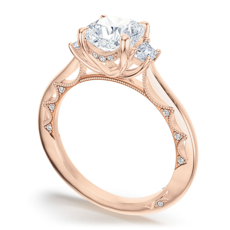 Cushion 3-Stone Engagement Ring