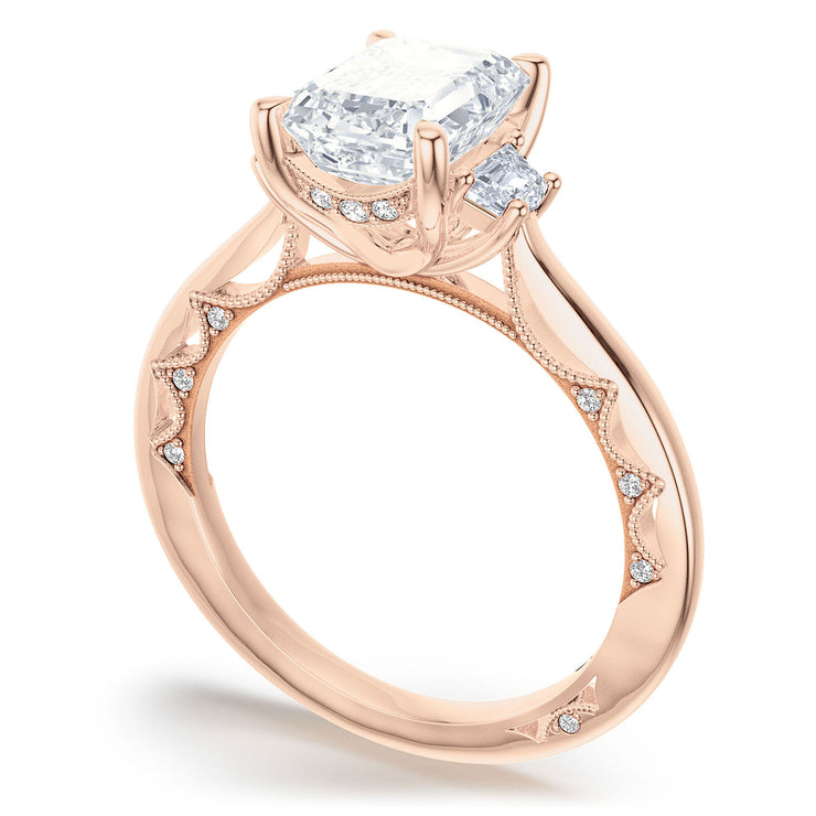 Emerald 3-Stone Engagement Ring