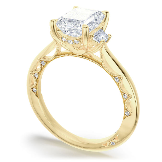 Emerald 3-Stone Engagement Ring