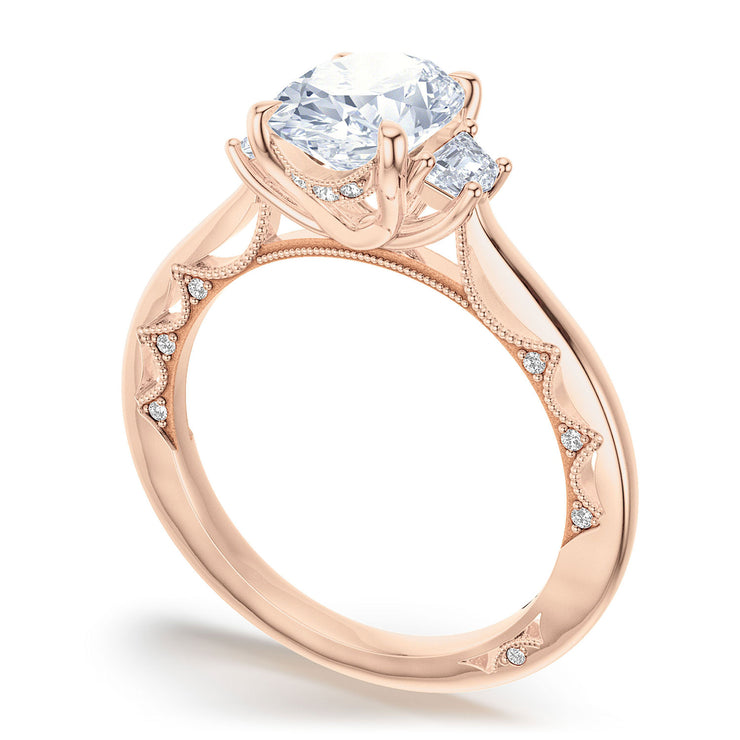 Oval 3-Stone Engagement Ring
