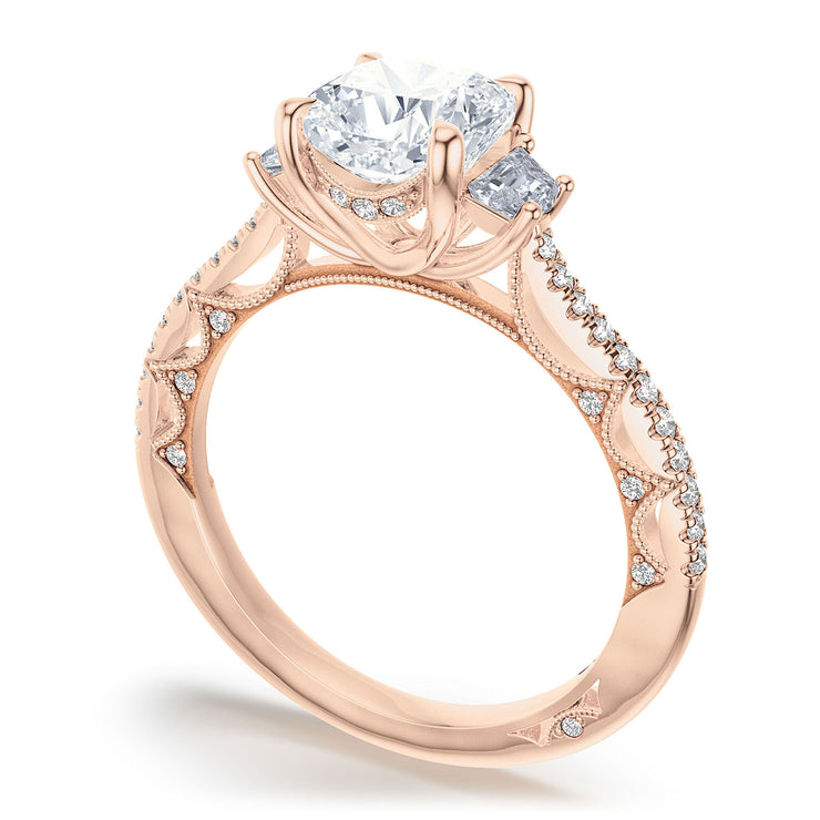 Cushion 3-Stone Engagement Ring