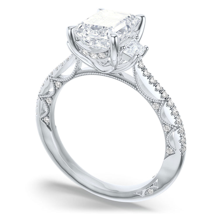 Emerald 3-Stone Engagement Ring