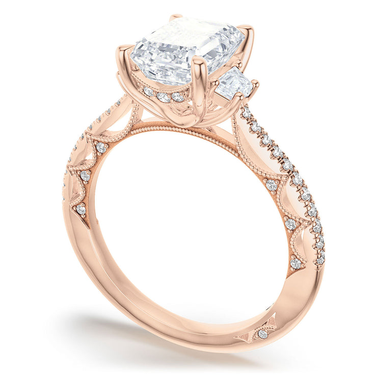 Emerald 3-Stone Engagement Ring