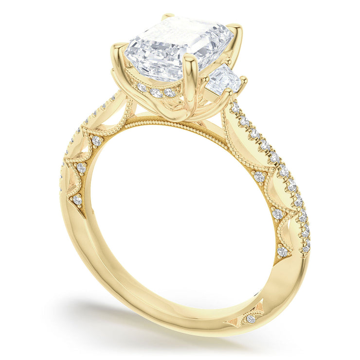 Emerald 3-Stone Engagement Ring
