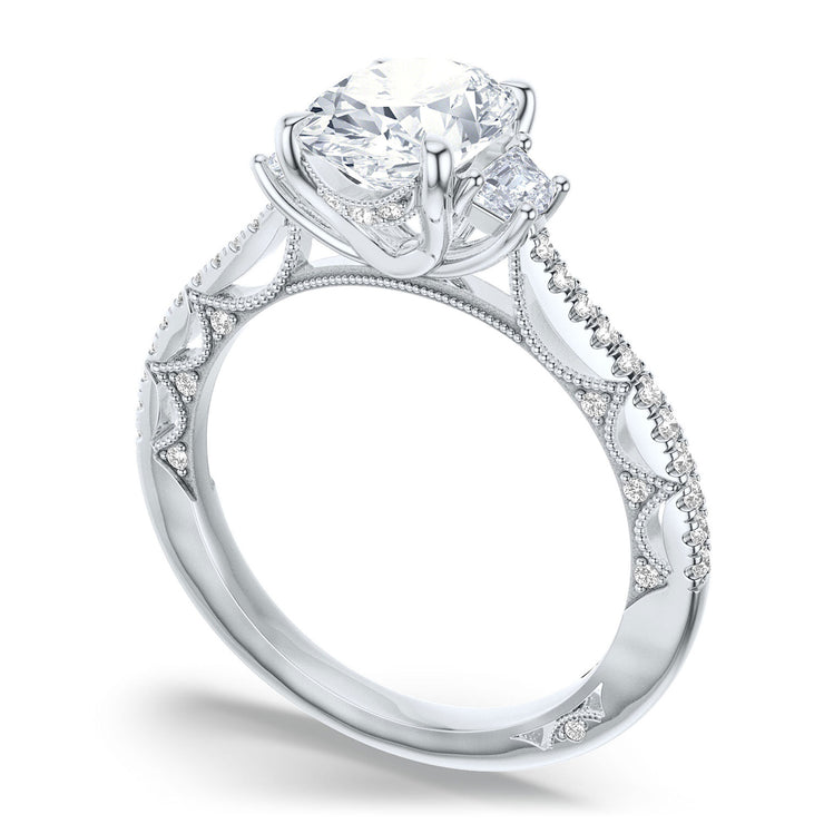 Oval 3-Stone Engagement Ring