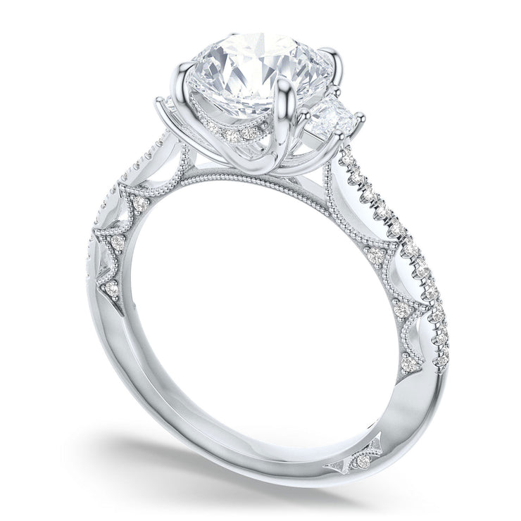 Round 3-Stone Engagement Ring