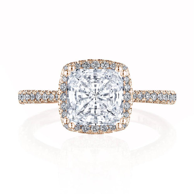 Princess with Cushion Bloom Engagement Ring