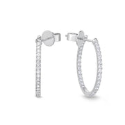 Round Shared Prong Diamond Hoops 1ctw approx.