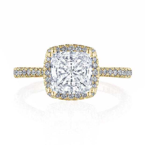 Princess with Cushion Bloom Engagement Ring