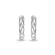 Rope Hoops, Flush Single-Stone, 12X12MM