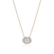 17"" Horizontal Oval Bloom Diamond Necklace
