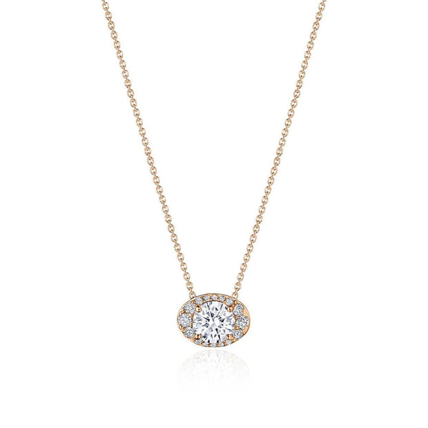 17"" Horizontal Oval Bloom Diamond Necklace