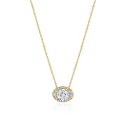 17"" Horizontal Oval Bloom Diamond Necklace