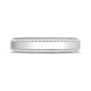 Bevel Edge Diamond Wedding Band in High Polish - 5mm