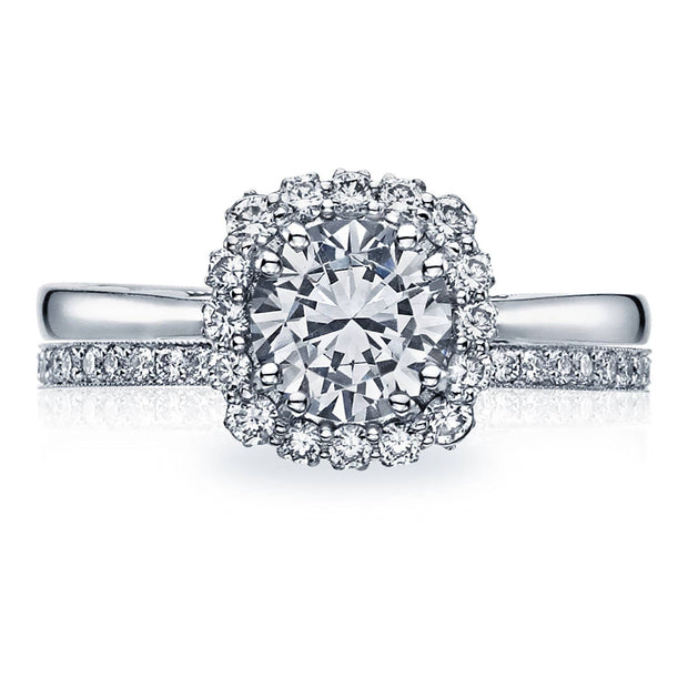 Round with Cushion Bloom Engagement Ring