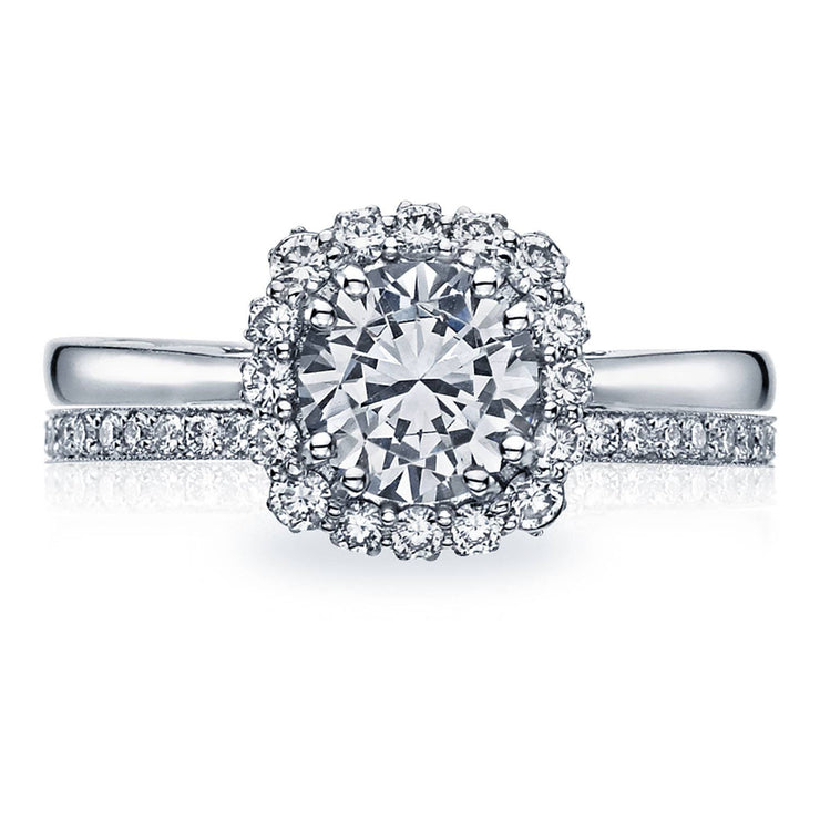 Round with Cushion Bloom Engagement Ring