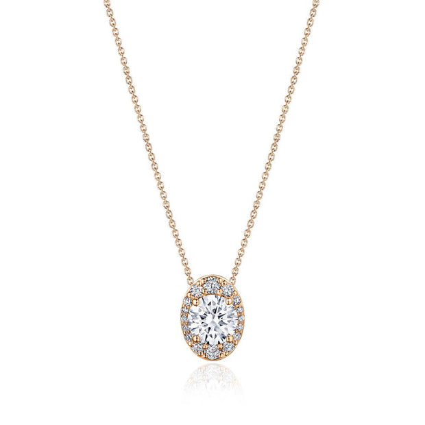 17"" Vertical Oval Bloom Diamond Necklace