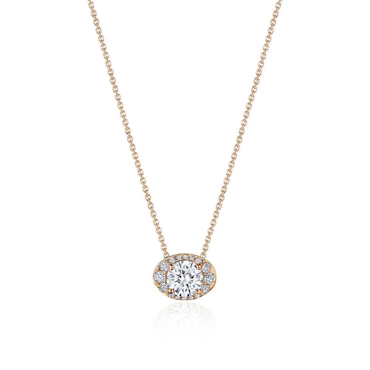 17"" Horizontal Oval Bloom Diamond Necklace