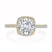 Round with Cushion Bloom Engagement Ring