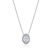 17"" Vertical Oval Bloom Diamond Necklace