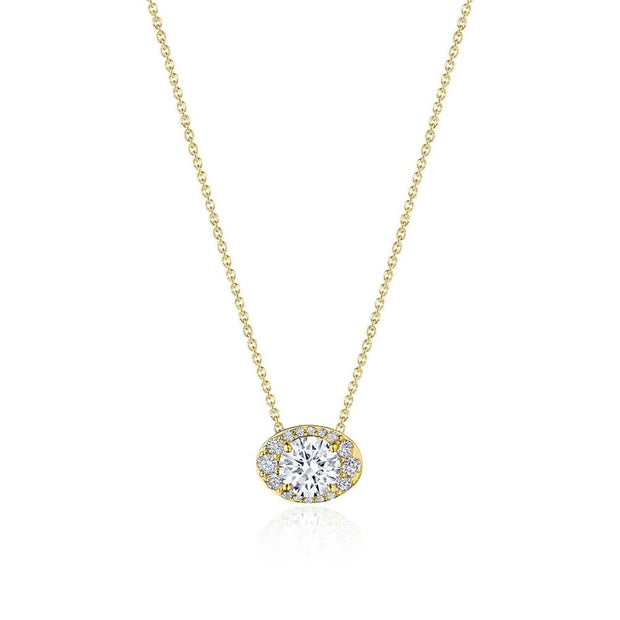 17"" Horizontal Oval Bloom Diamond Necklace