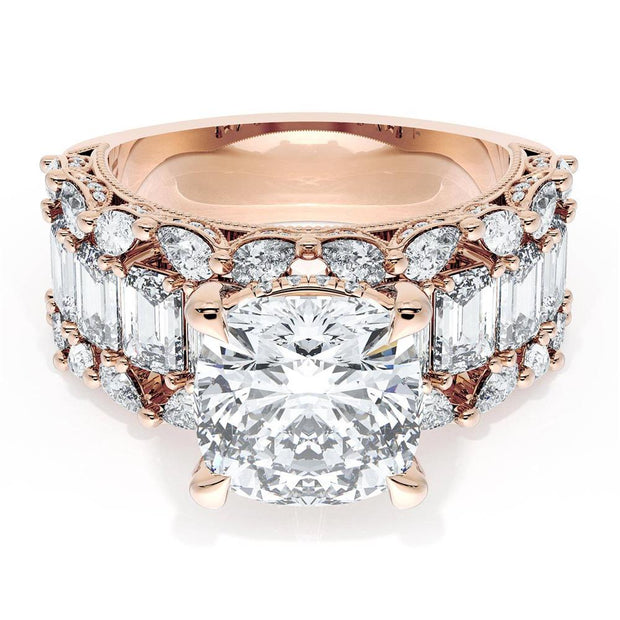 Cushion 3-Stone Engagement Ring