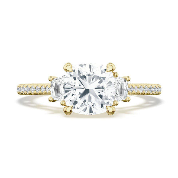 Cushion 3-Stone Engagement Ring