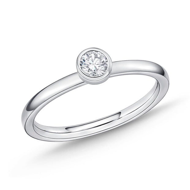 Single Diamond Petite Stackable Band .16ctw approx.