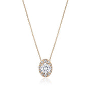 17"" Vertical Oval Bloom Diamond Necklace