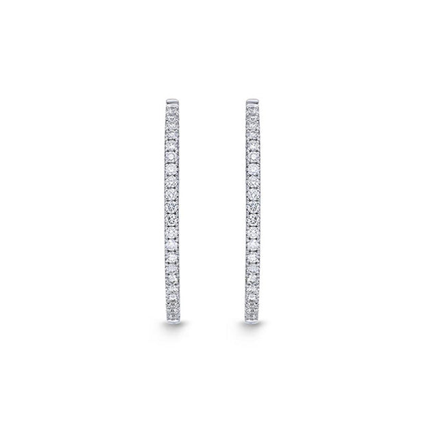 Oval Diamond Hoops .75ctw approx.
