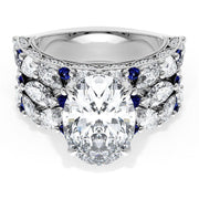 Oval Solitaire Engagement Ring w/ Marquise & Pear Band