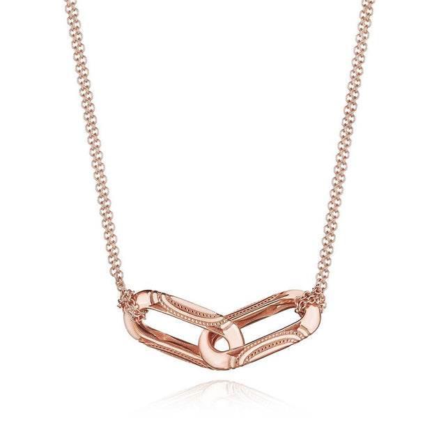 Double Link Pendant, Milgrain