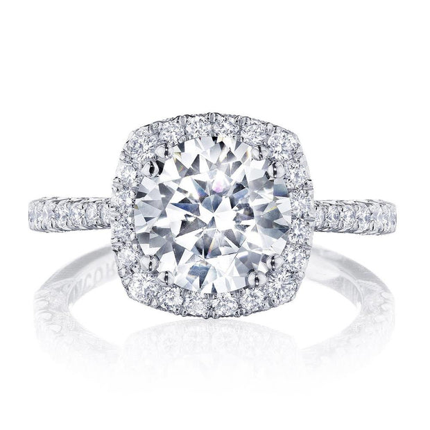 Round with Cushion Bloom Engagement Ring