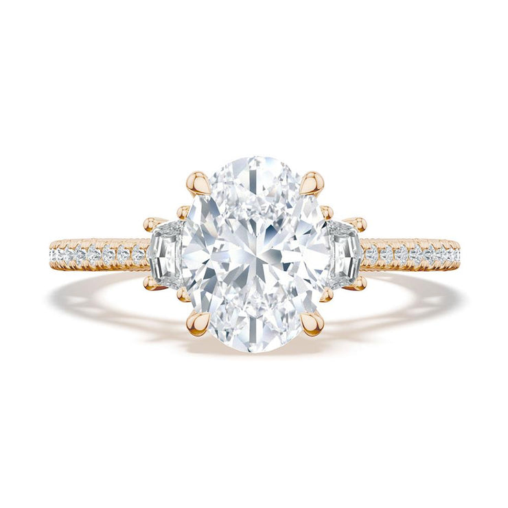 Oval 3-Stone Engagement Ring