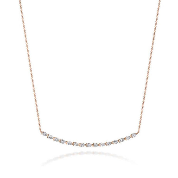 Pear Diamond Necklace in 18k Rose Gold