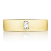 Bezel Set Diamond Wedding Band in Satin Finish