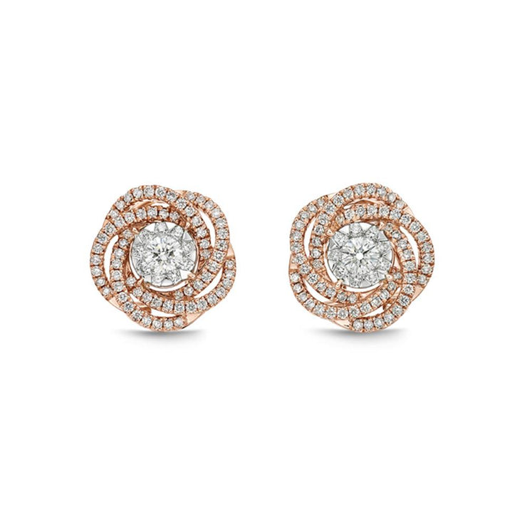 Bouquet Diamond Rose Studs .57ctw approx. (.10 centers)