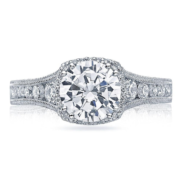 Round with Cushion Bloom Engagement Ring