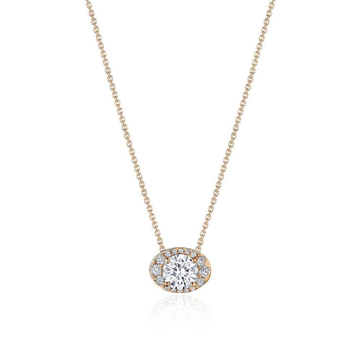 17"" Horizontal Oval Bloom Diamond Necklace