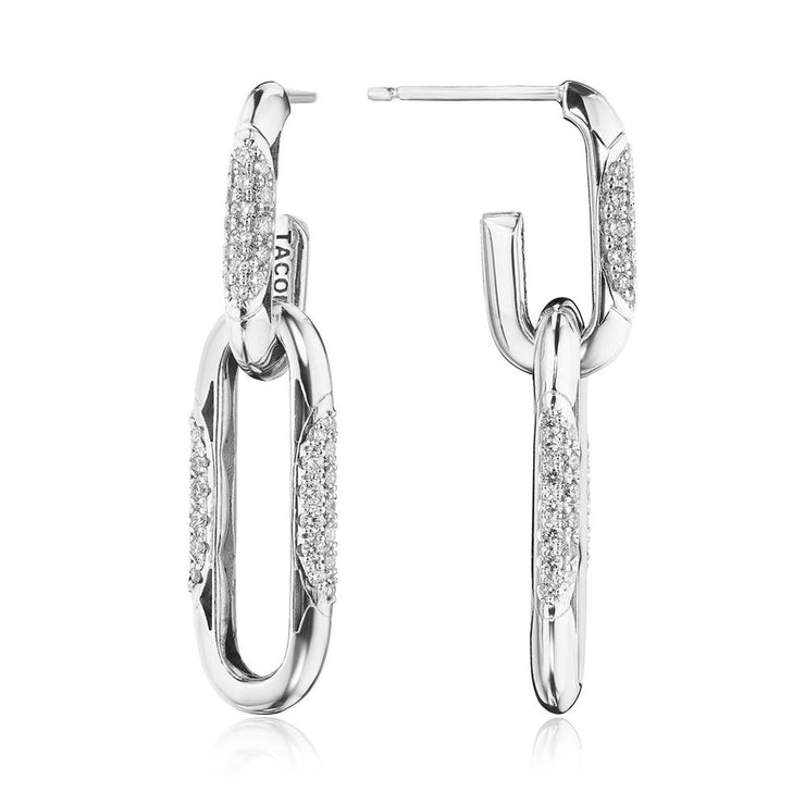 Double Link Earrings, Diamonds