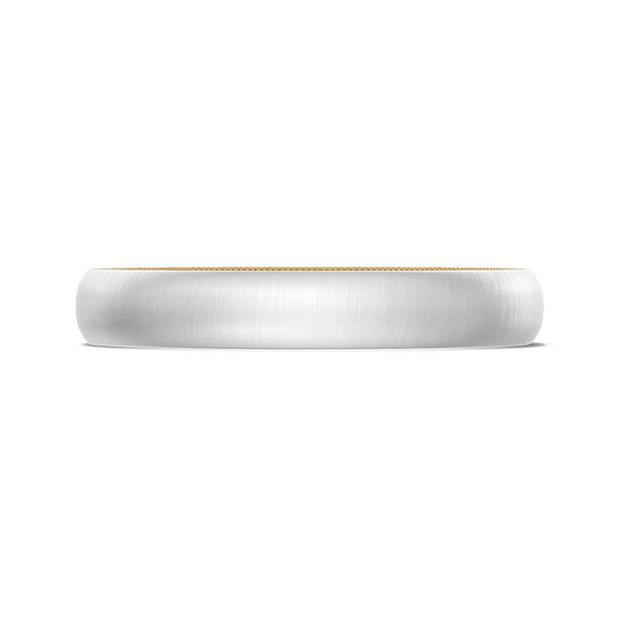Classic Two-Tone Rounded Wedding Band in Satin Finish